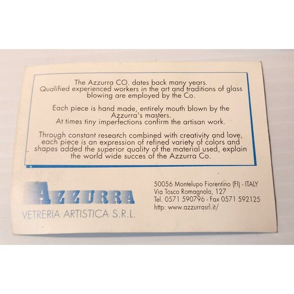 Azzurra Italy Vase Mouth Blown Italian Purple, Blue Copper Veteria Flaw 9 in - Picture 11 of 12